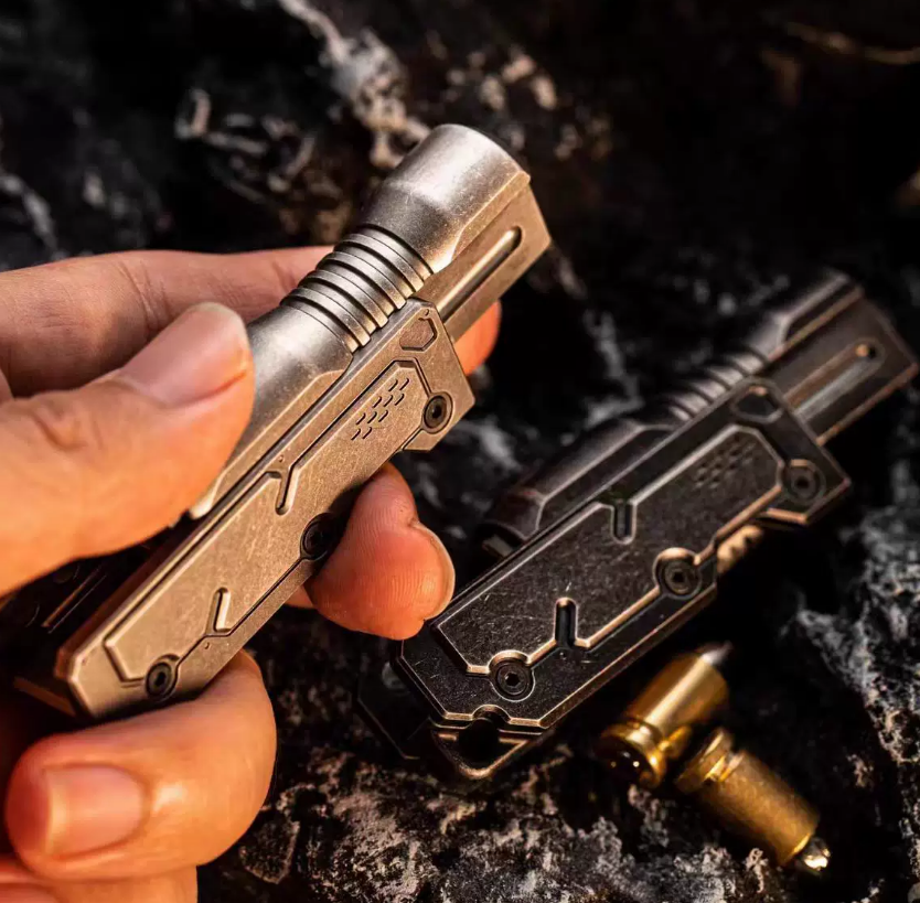 魂 EDC ストレス解消おもちゃ メカニック銃栓式プッシュカード 金属磁力指先遊び ストレス解消玩具