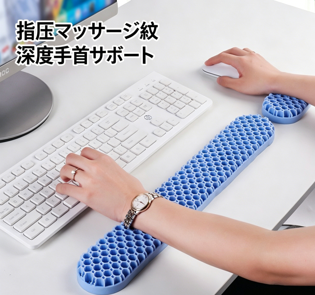 高弾性 TPE キーボードマウスリストレスト パソコン事務ゲーム手首サポートパッド 滑り止め柔軟疲労緩和リストパッド デスクトップノートパソコン汎用手首保護デスクアクセサリー