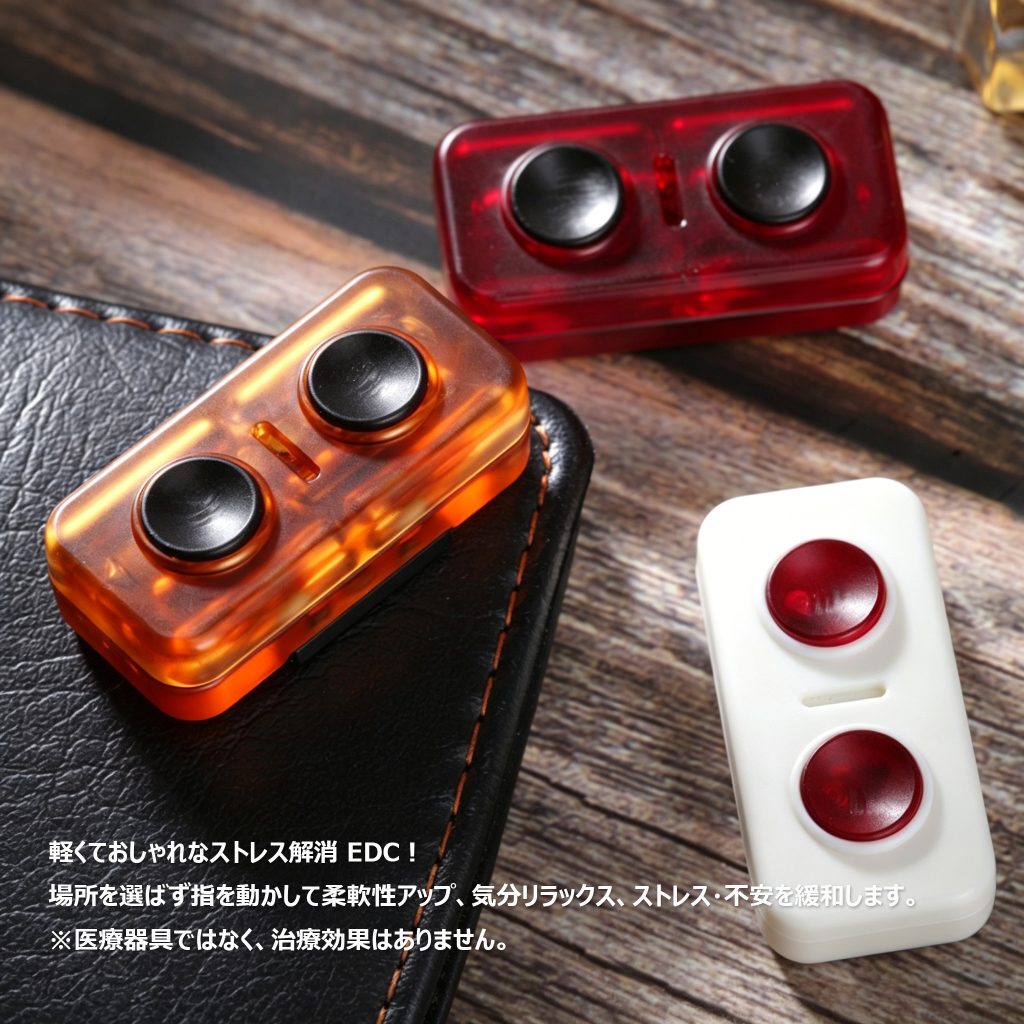 磁気メカニカルプッシュスライダー 2 ボタン ABS 静音段階ストレス解消グッズ 両方向押し込みクリック感触 手のひら携帯 EDC トイ オフィス通勤卓上メカ雑貨 複数カラー展開