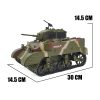 COOLBANK G2079 1/16 第二次世界大戦 M5A1 スチュアート軽戦車 2.4GHz 15ch フルプロポラジコン 360° 砲塔回転 砲撃リコイル・発光・実車サウンド 遠隔発煙機能 双流動力金属ギア 4 種軍用塗装 軍事ファン・RC コレクター向け 大人向け軍事 RC コレクションモデル - マリーン / Marine